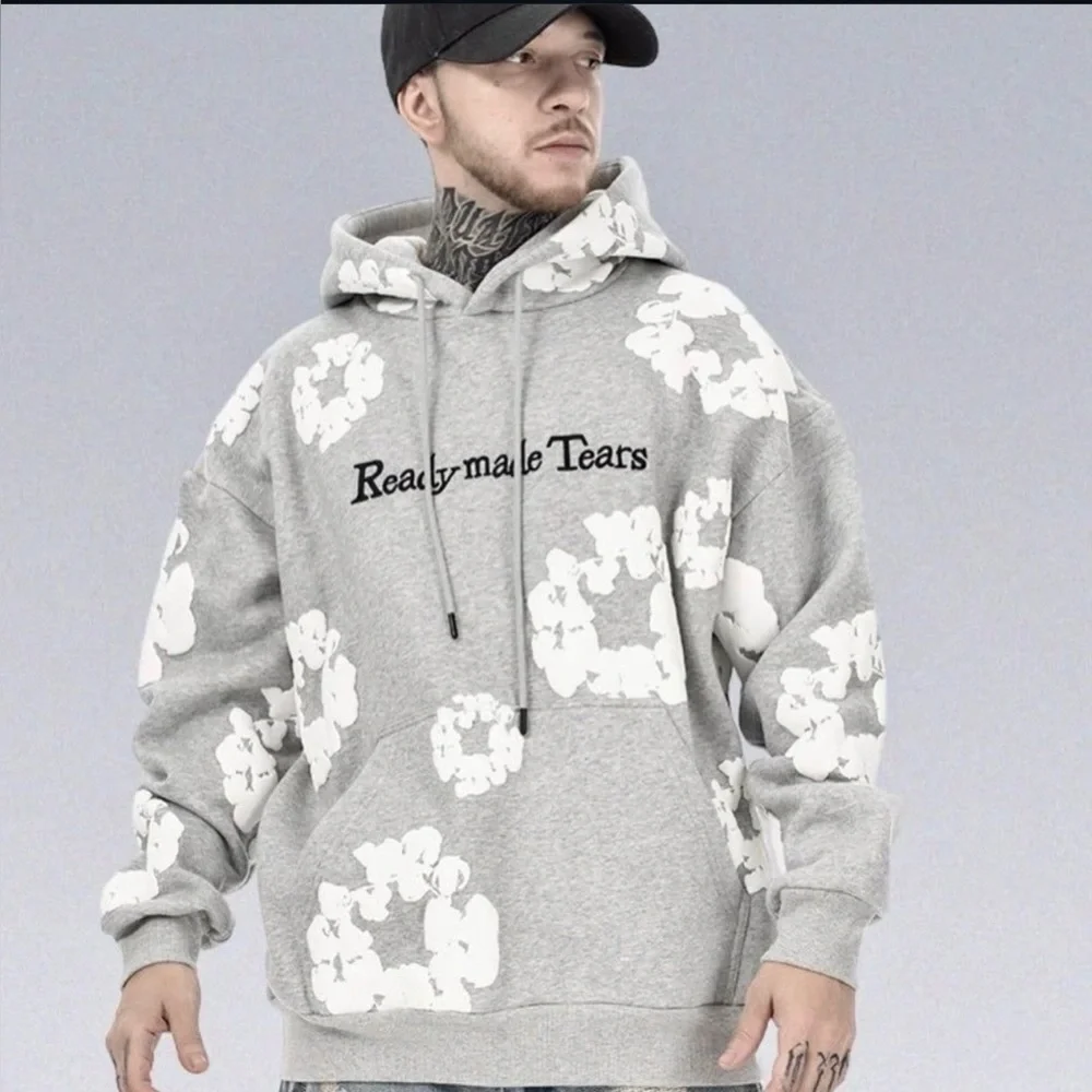 READYMADE TEARS GRAY HOODIE SWEATER.